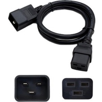 AddOn 6ft C19 Female to C20 Male 20AWG 100-250V at 10A Black Power Cable