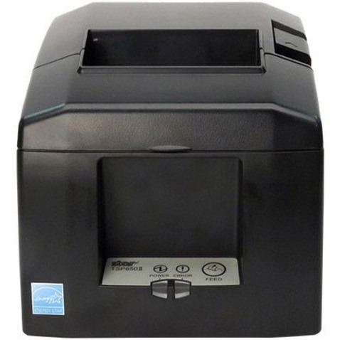 Star Micronics TSP654IISK, Liner-Free Thermal Printer for Sticky Paper, Ethernet - Cutter, External Power Supply Included, Gray