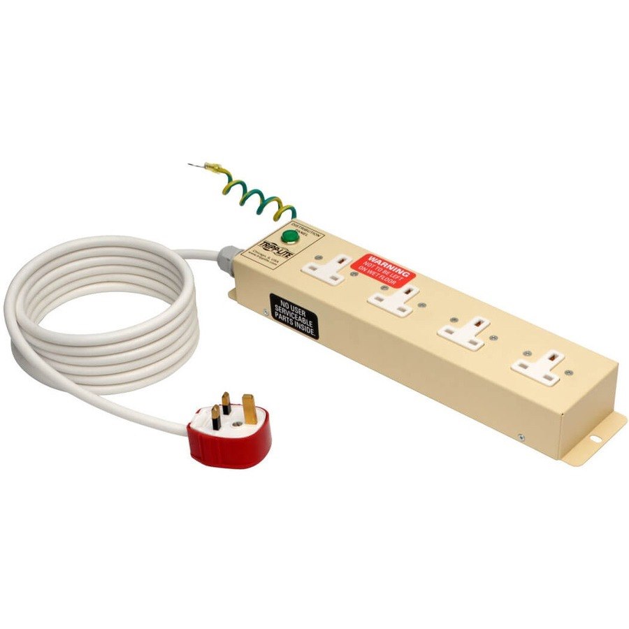 Tripp Lite by Eaton Safe-IT UK BS-1363 Medical-Grade Power Strip with 4 UK Outlets, 3 m Cord