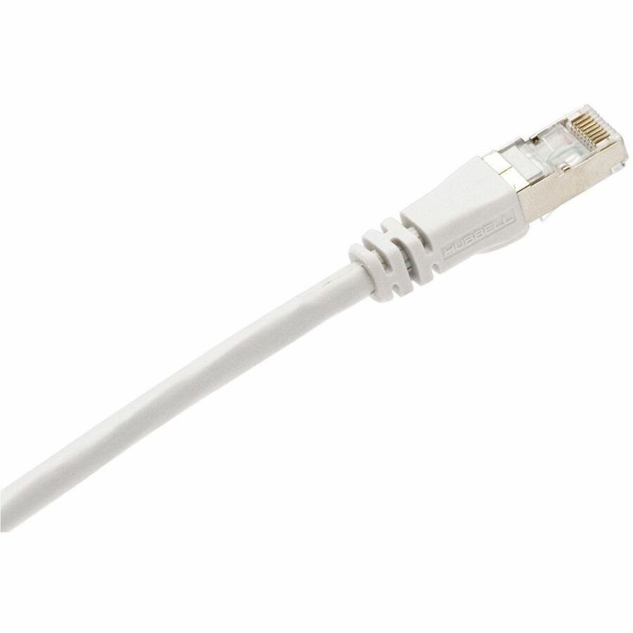 Hubbell Premise Wiring Copper Solutions, Patch Cord, Cat6A, 10GHz, Shielded, White, 15' Length