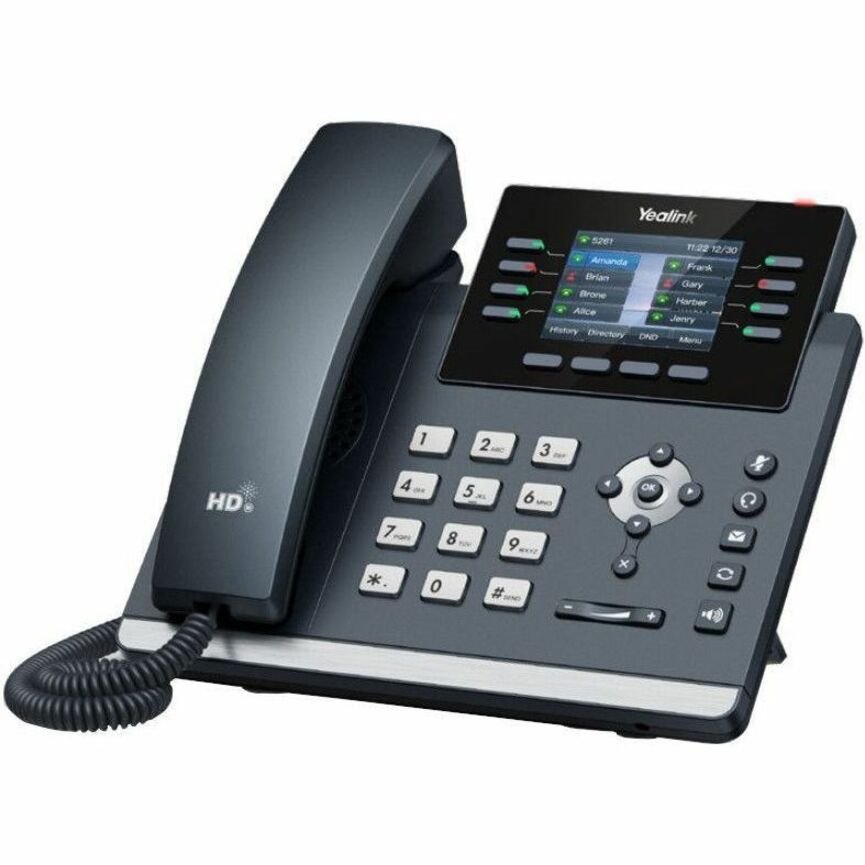 Yealink SIP-T44W IP Phone - Corded - Corded/Cordless - Bluetooth, Wi-Fi - Wall Mountable, Desktop - Classic Gray