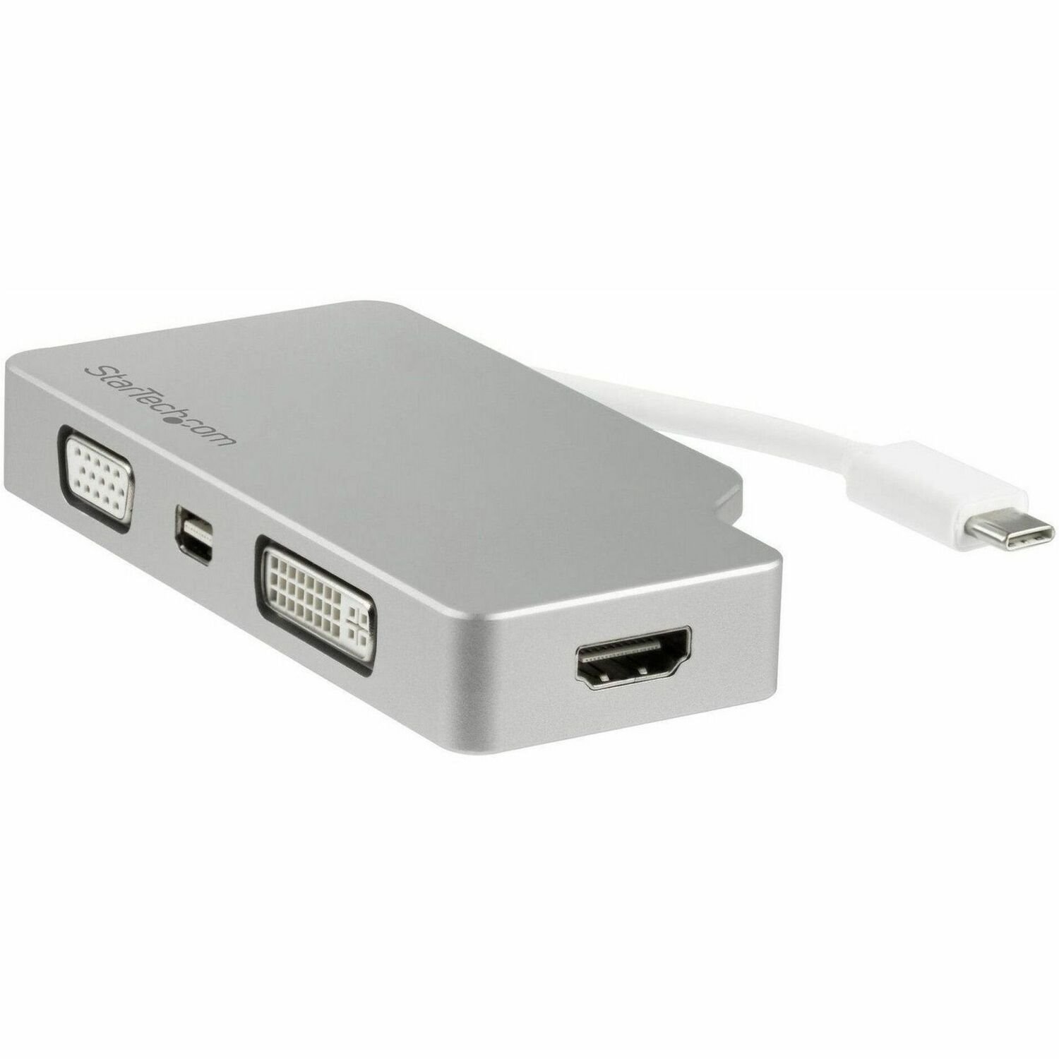 StarTech.com Aluminium Reise A/V Adapter 4-in-1 USB-C auf VGA, DVI, HDMI oder mDP - USB Type-C Adapter - 4K