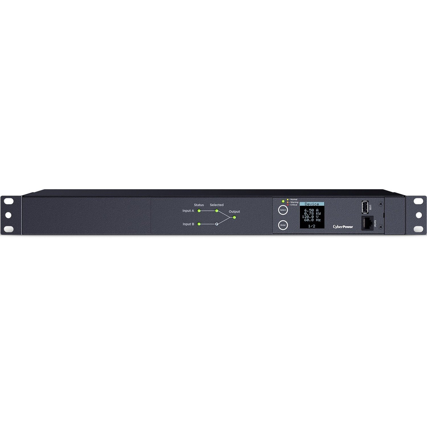 CyberPower PDU24002 Single Phase 100 - 120 VAC 20A Metered ATS PDU