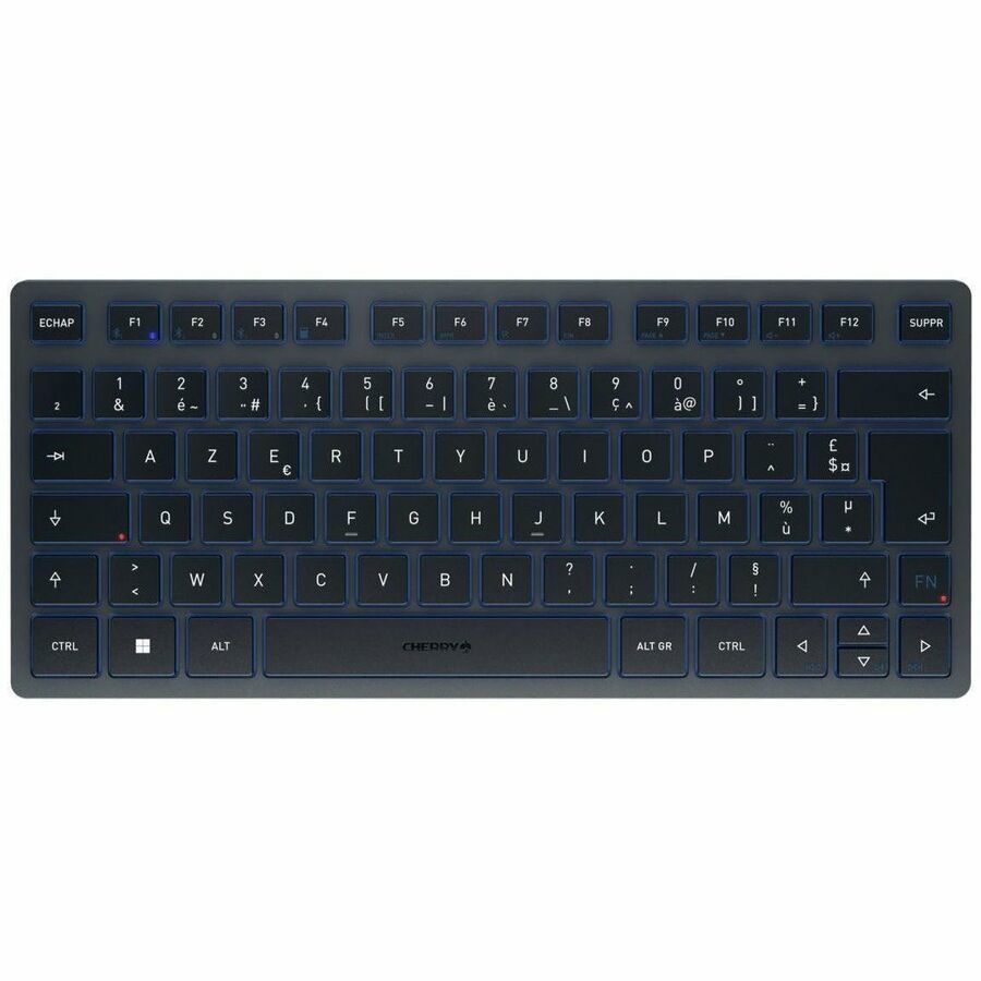 CHERRY KW 7100 Tastatur - Kompakt - Kabellos Konnektivität - Französisch - AZERTY Layout - Schieferblau