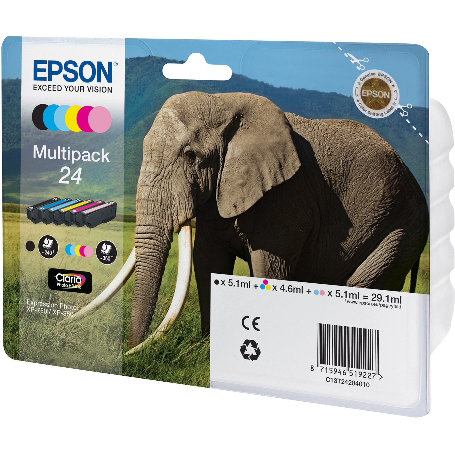 Epson BLÄCK Multipack 6-ColorS 24 Claria Foto HD