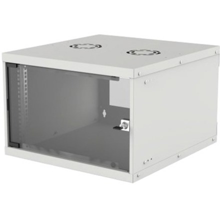 Network Cabinet, Wall Mount (Basic), 6U, 400mm Deep, Grey, Flatpack, Max 50kg, Glass Door, 19" , Parts for wall installation not included, Three Year Warranty