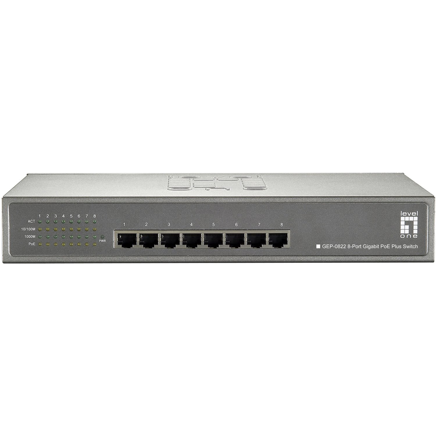 LevelOne GEP-0822 8-Port Gigabit PoE Desktop Switch (240W)