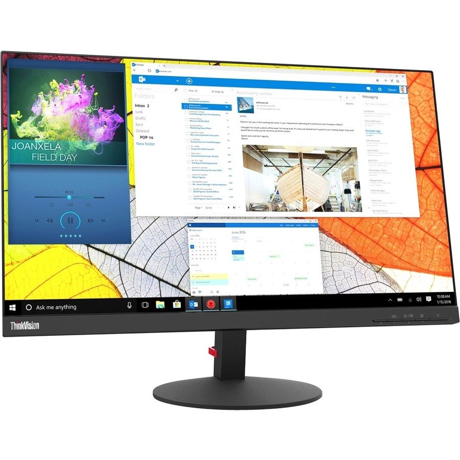 Lenovo ThinkVision S24q-10 24" Class WQHD LCD Monitor - 16:9 - Raven Black