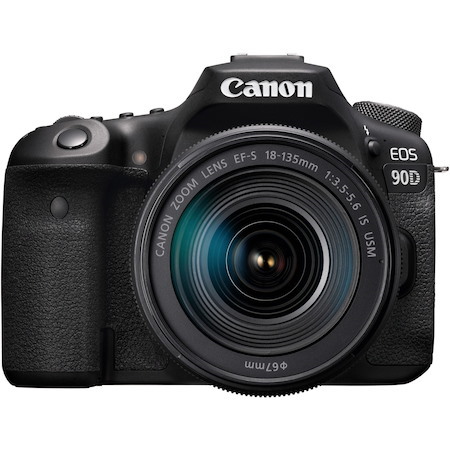 Canon EOS 90D 32.5 Megapixel Digital SLR Camera with Lens - 18 mm - 135 mm - Black