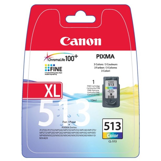 Canon CL-513 Original Inkjet Ink Cartridge - Cyan, Magenta, Yellow Pack