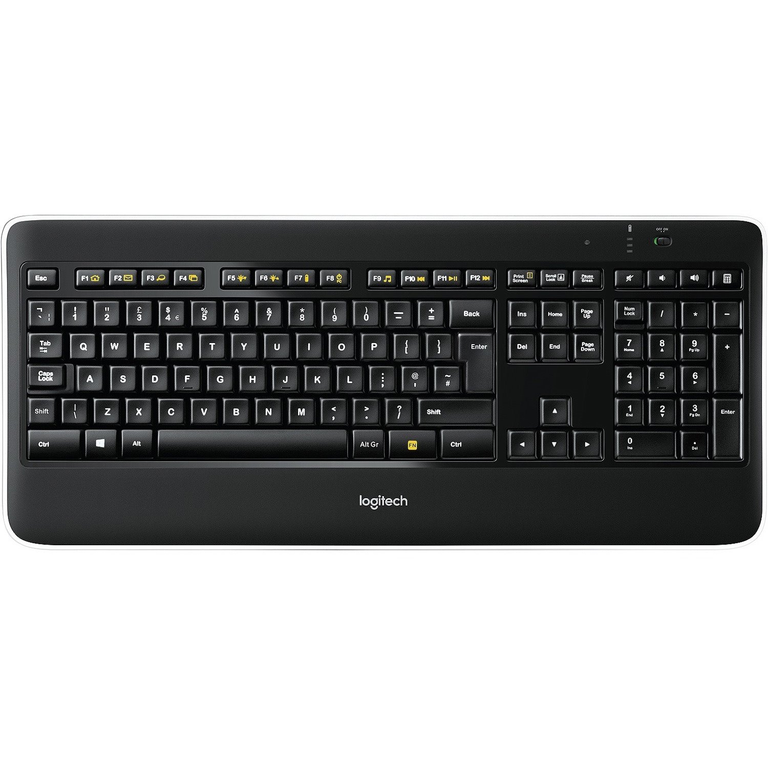 Logitech K800 Keyboard - Wireless Connectivity - USB Interface - Belgian - AZERTY Layout
