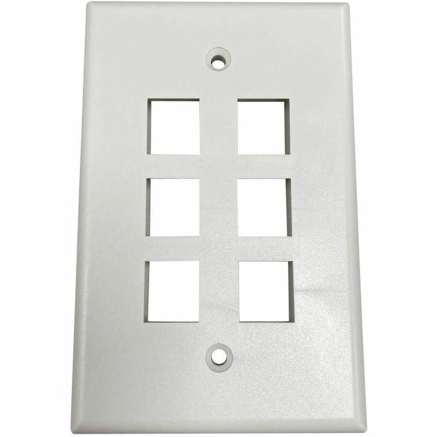 Eaton Tripp Lite Series Safe-IT 6-Port Single-Gang Keystone Wall Plate, Antibacterial, Ivory Matte, TAA