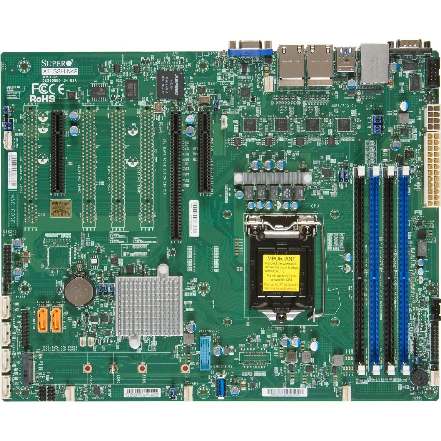 Supermicro X11SSi-LN4F Desktop Motherboard - Intel C236 Chipset - Socket H4 LGA-1151 - ATX