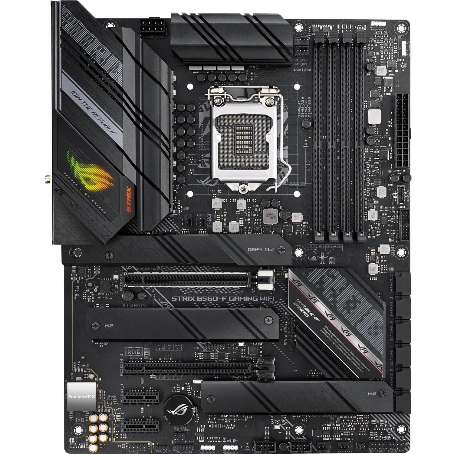 Asus ROG Strix B560-F Gaming WIFI Desktop moederbord - Intel B560 chipset - Socket LGA-1200 - Intel Optane-geheugen ready - ATX