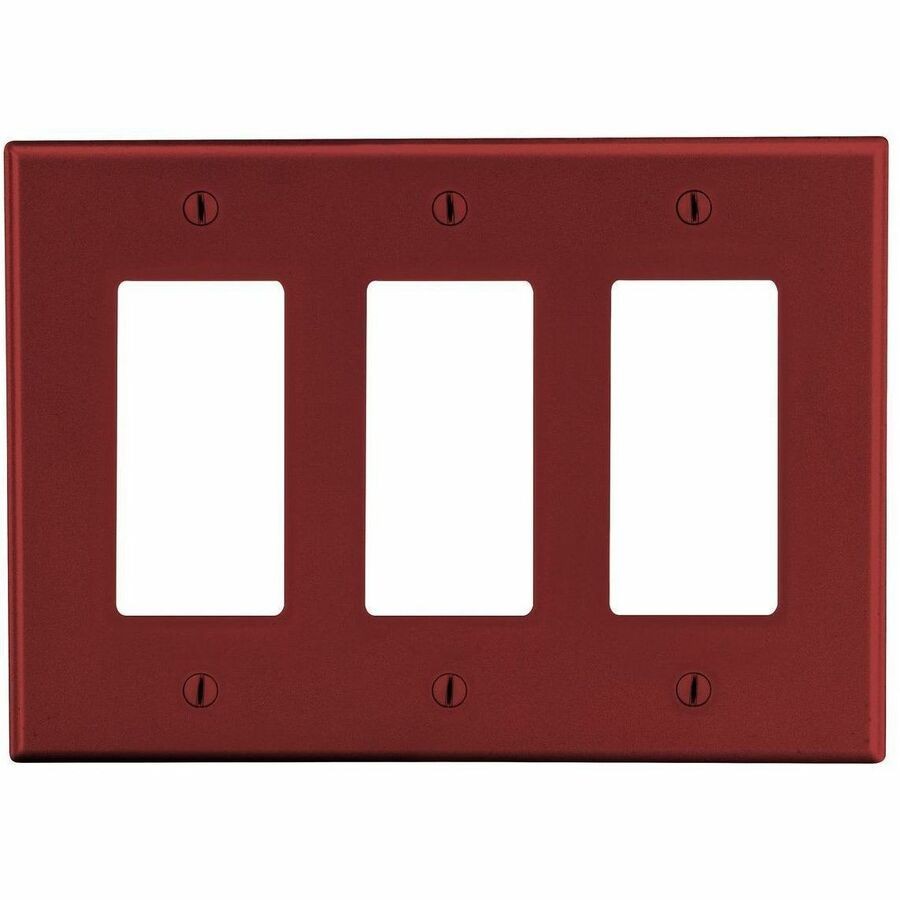Bryant Wallplate, 3-Gang, 3) Decorator, Red
