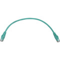 Eaton Tripp Lite Series Cat6a 10G Snagless Molded UTP Ethernet Cable (RJ45 M/M), PoE, Aqua, 1 ft. (0.3 m)