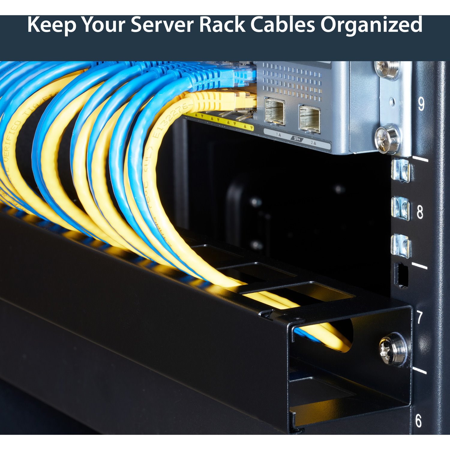 StarTech.com 1U Horizontal Finger Duct Rack Cable Management Panel with Cover