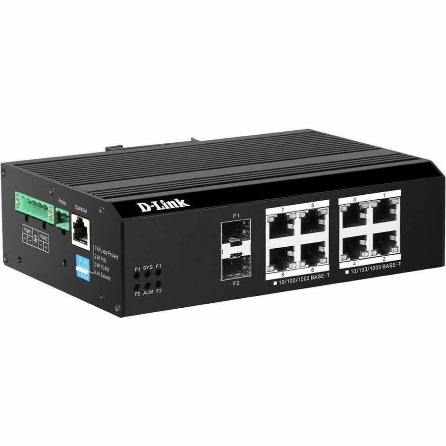 D-Link DIS-F200G DIS-F200G-10PS-E 8 Ports Manageable Ethernet Switch - Gigabit Ethernet - 10/100/1000Base-T, 1000Base-X