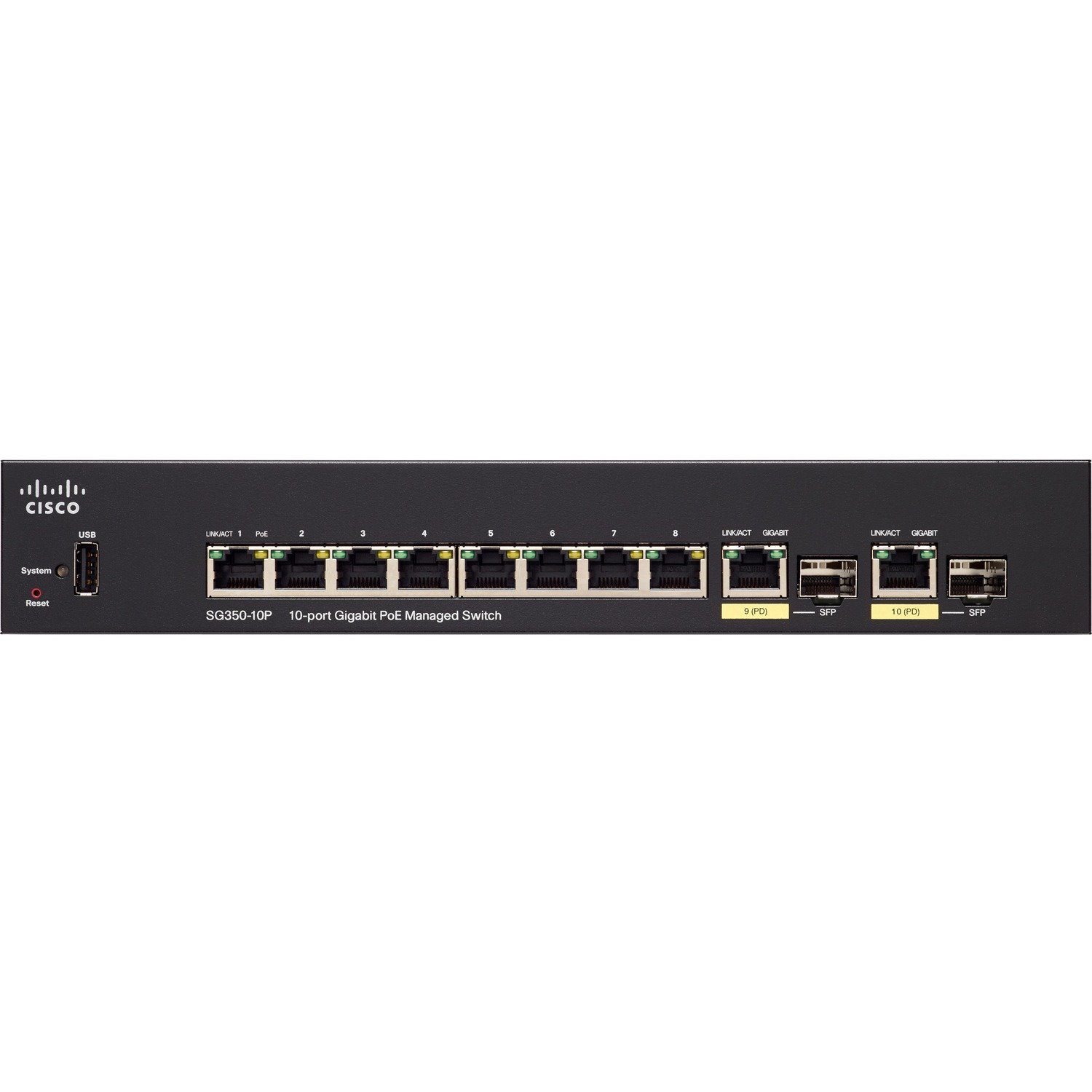 Cisco 350 SG350-10 10 Ports Manageable Ethernet Switch - Gigabit Ethernet - 10/100/1000Base-TX, 1000Base-X