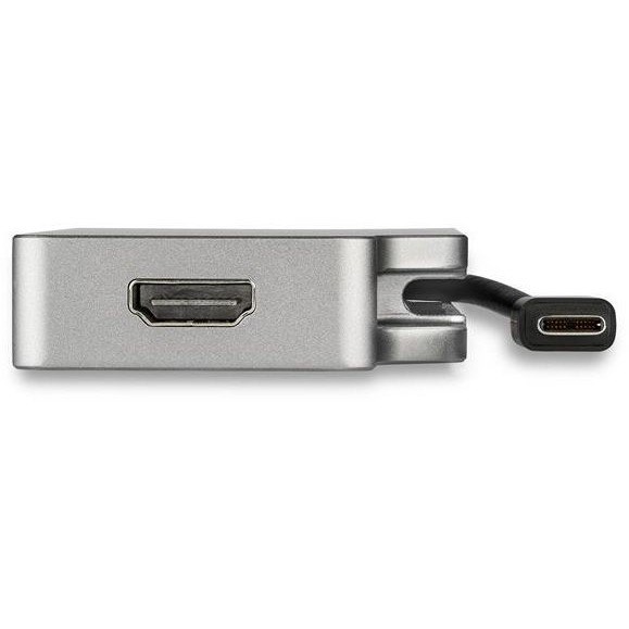 StarTech.com USB C Multiport Video Adapter 4K 60Hz/1080p - USB Type C to HDMI, VGA, DVI or Mini DisplayPort Monitor Adapter - Space Gray