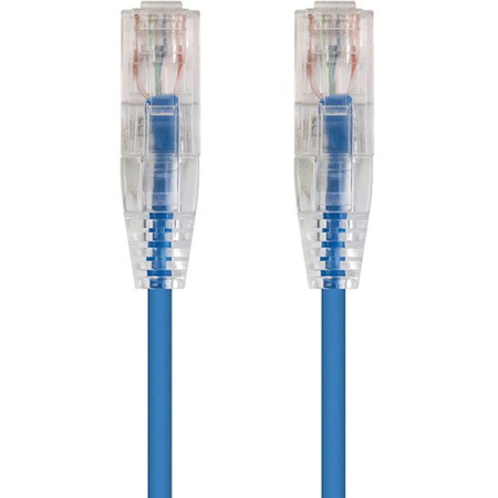 Monoprice SlimRun Cat6 28AWG UTP Ethernet Network Cable, 3ft Blue