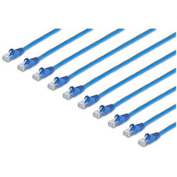 StarTech.com 1 ft. CAT6 Ethernet Cable - 10 Pack - ETL Verified - Blue CAT6 Patch Cord - Snagless RJ45 Connectors - 24 AWG - UTP