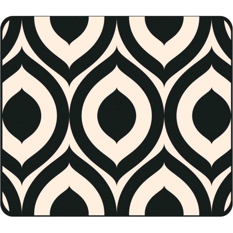 OTM Classic Prints Black Mouse Pad, Elm Frost Peach