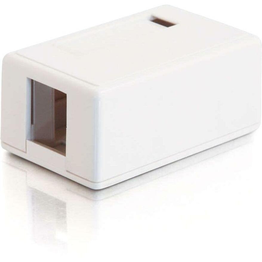 C2G 1-Port Keystone Jack Surface Mount Box - White