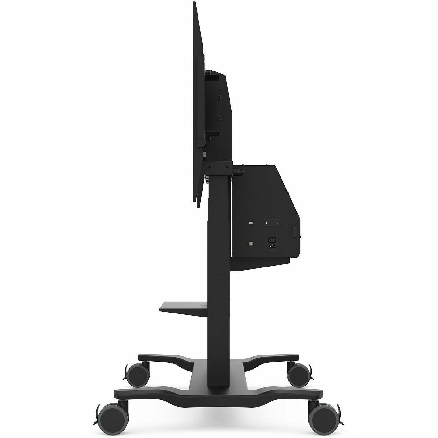 ViewSonic VB-STND-007 Universal Display Cart for 55 to 86 inch screens up to 265 lbs, VESA Pattern Compatible for 400x200 to 900x600mm, Storage Tray, and Lockable Wheels