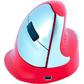 R-Go HE Sport ergonomic mouse, vertical mouse, prevents RSI, medium (hand length 165-185mm), right handed, wireless Bluetooth connection, red