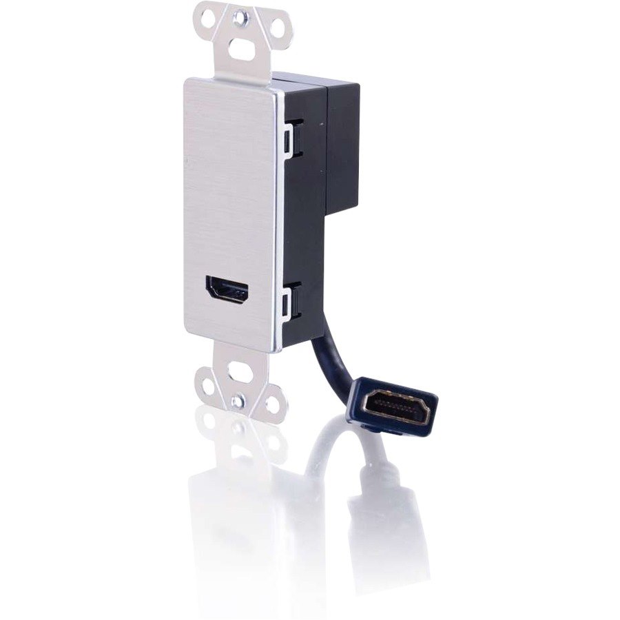 C2G HDMI Pass Through Decora Style Wall Plate - Aluminum