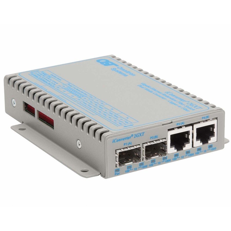 iConverter Dual-Channel 10/100/1000 Gigabit Ethernet Fiber Media Converter Switch SFP