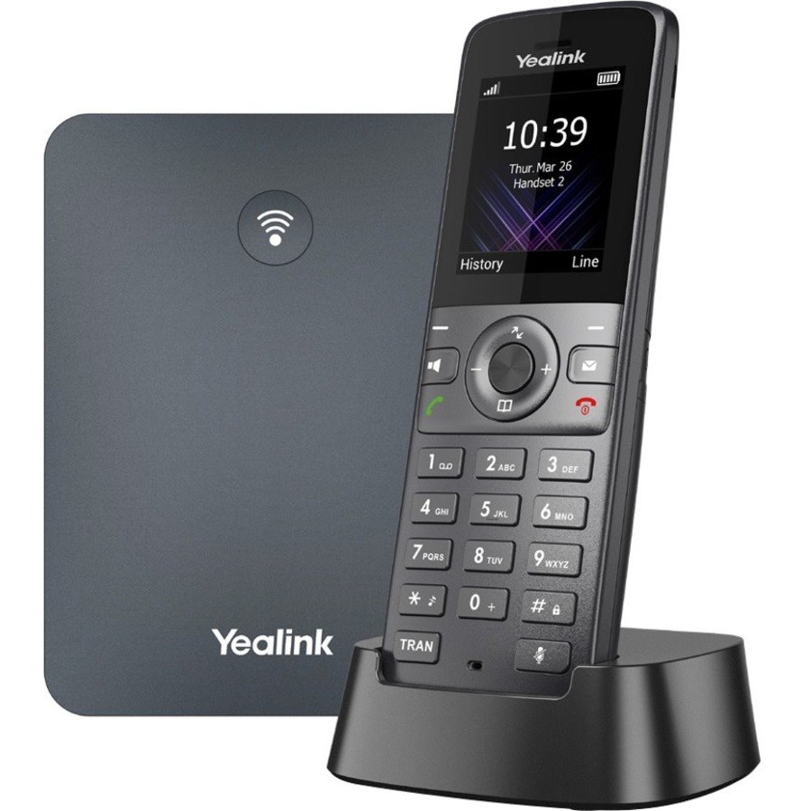 Yealink W73P IP Phone - Cordless - Corded - DECT - Wall Mountable, Desktop - Space Gray