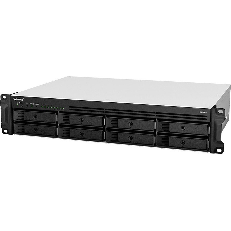 Synology RackStation RS1221RP+ 8 x Total Bays SAN/NAS Storage System - AMD Ryzen V1500B Quad-core (4 Core) 2.20 GHz - 4 GB RAM - DDR4 SDRAM - 2U Rack-mountable