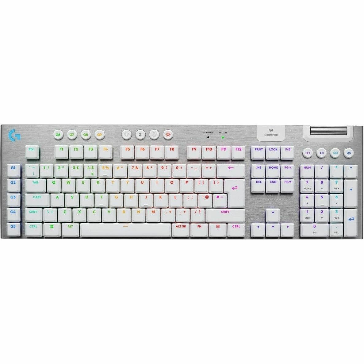 Logitech G G915 X LIGHTSPEED Gaming Keyboard - Wired/Wireless Connectivity - USB Interface - RGB LED - English (UK) - White