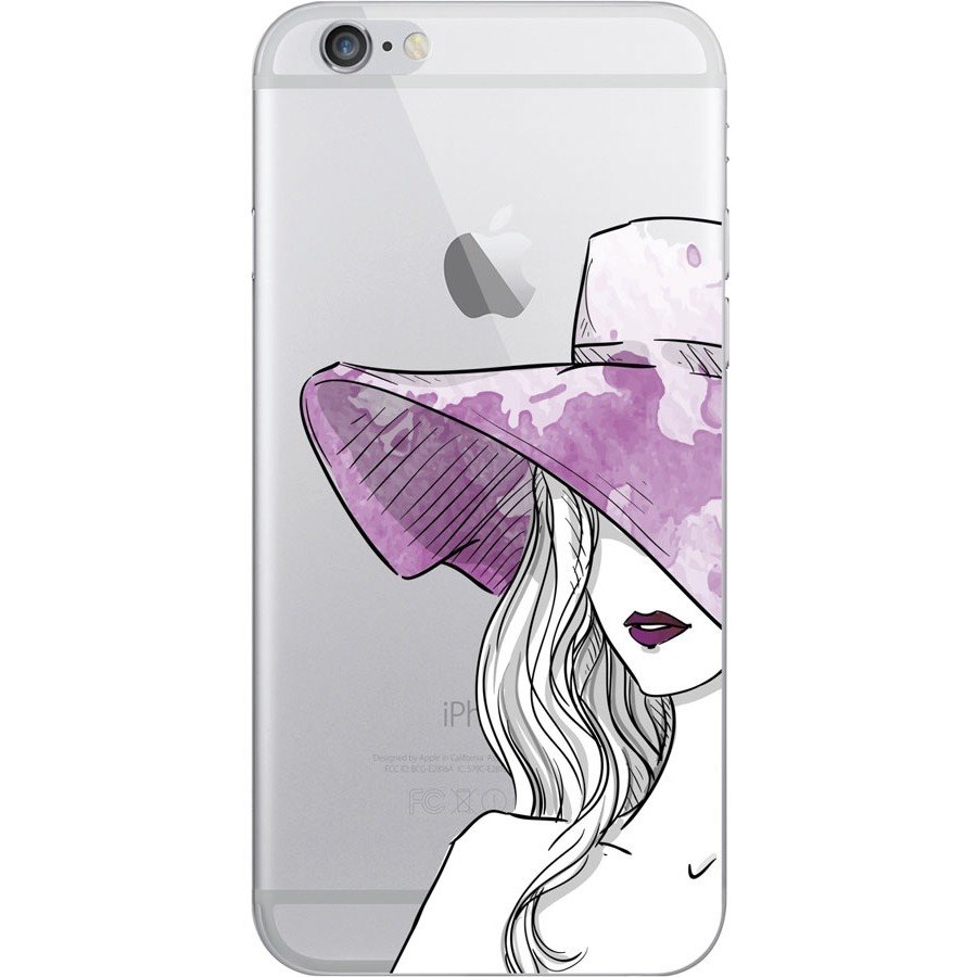 OTM iPhone 7/6/6s Plus Hybrid Clear Phone Case, Lovely Lady Purple