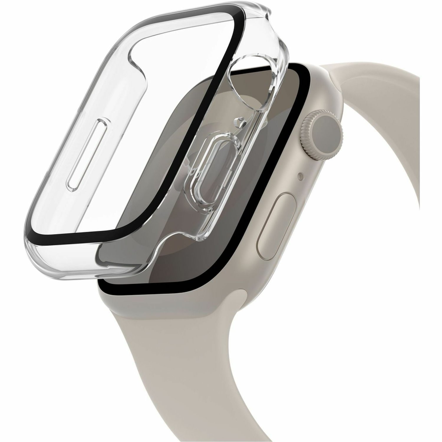 Belkin TemperedCurve 2-in-1 Treated Screen Protector + Bumper for Apple Watch Series 8 Clear