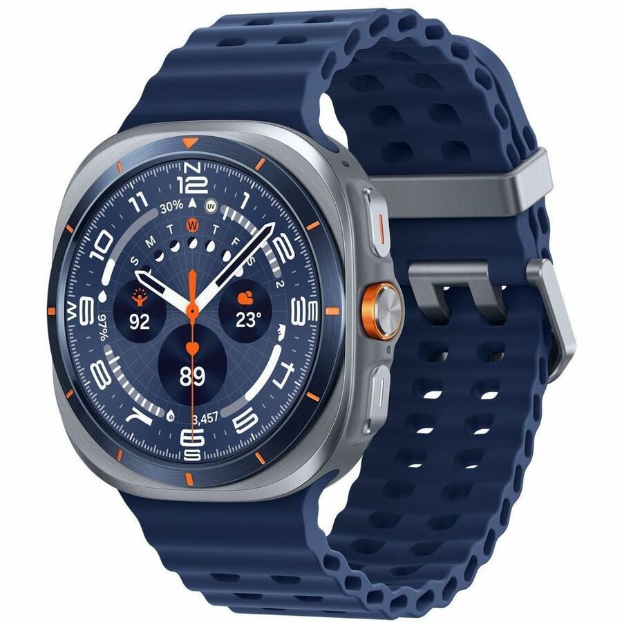 Samsung Galaxy Watch Ultra SM-L705F Smart Watch - 47.40 mm Case Height - 47.10 mm Case Width - Titanium, Blue Body Color - Titanium, Blue Band Color - Wireless LAN - 4G - LTE