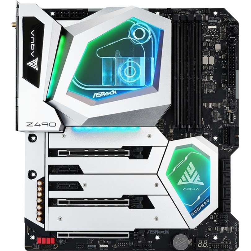 ASRock Z490 AQUA Desktop Motherboard - Intel Z490 Chipset - Socket LGA-1200 - Intel Optane Memory Ready - Extended ATX