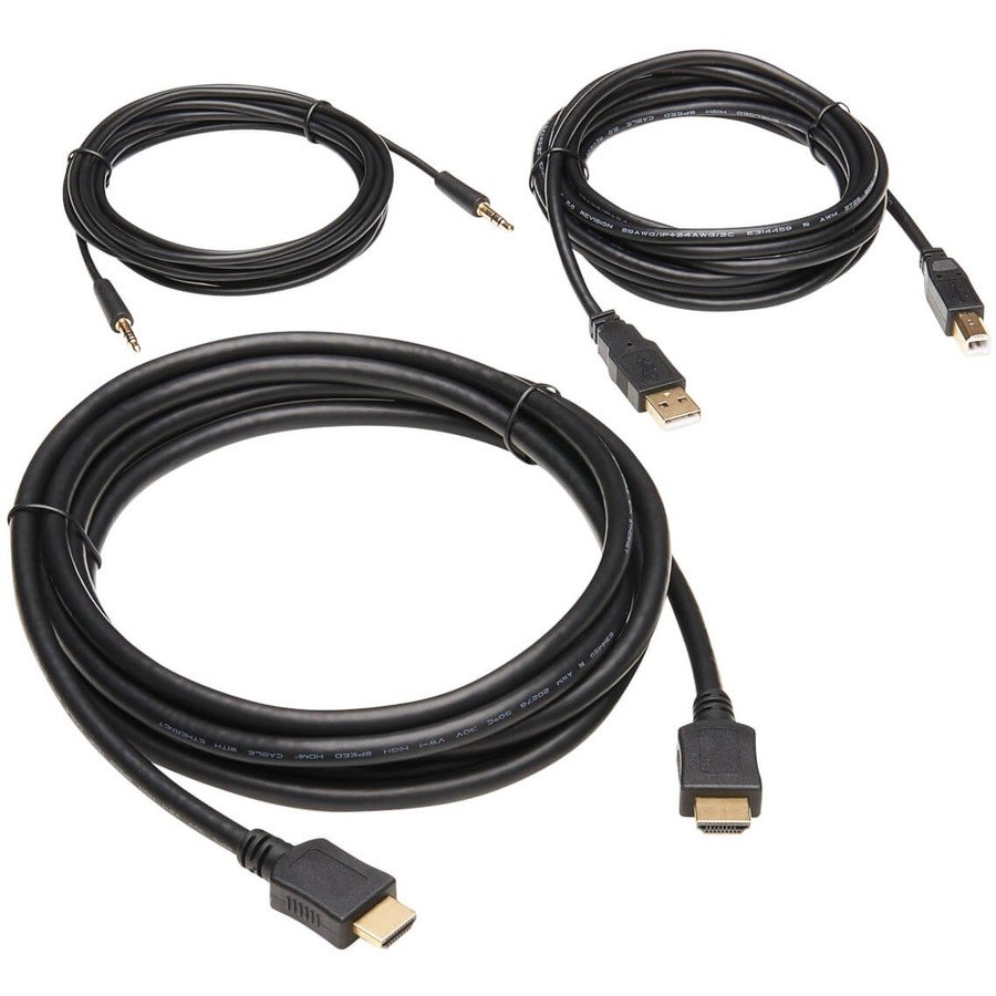 Eaton Tripp Lite Series HDMI KVM Cable Kit - 4K HDMI, USB 2.0, 3.5 mm Audio (M/M), Black, 10 ft. (3.05 m)