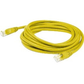 AddOn 8in Yellow CAT 5E PVC Ethernet Cable Snagless Bubble Boot RJ-45 M/M