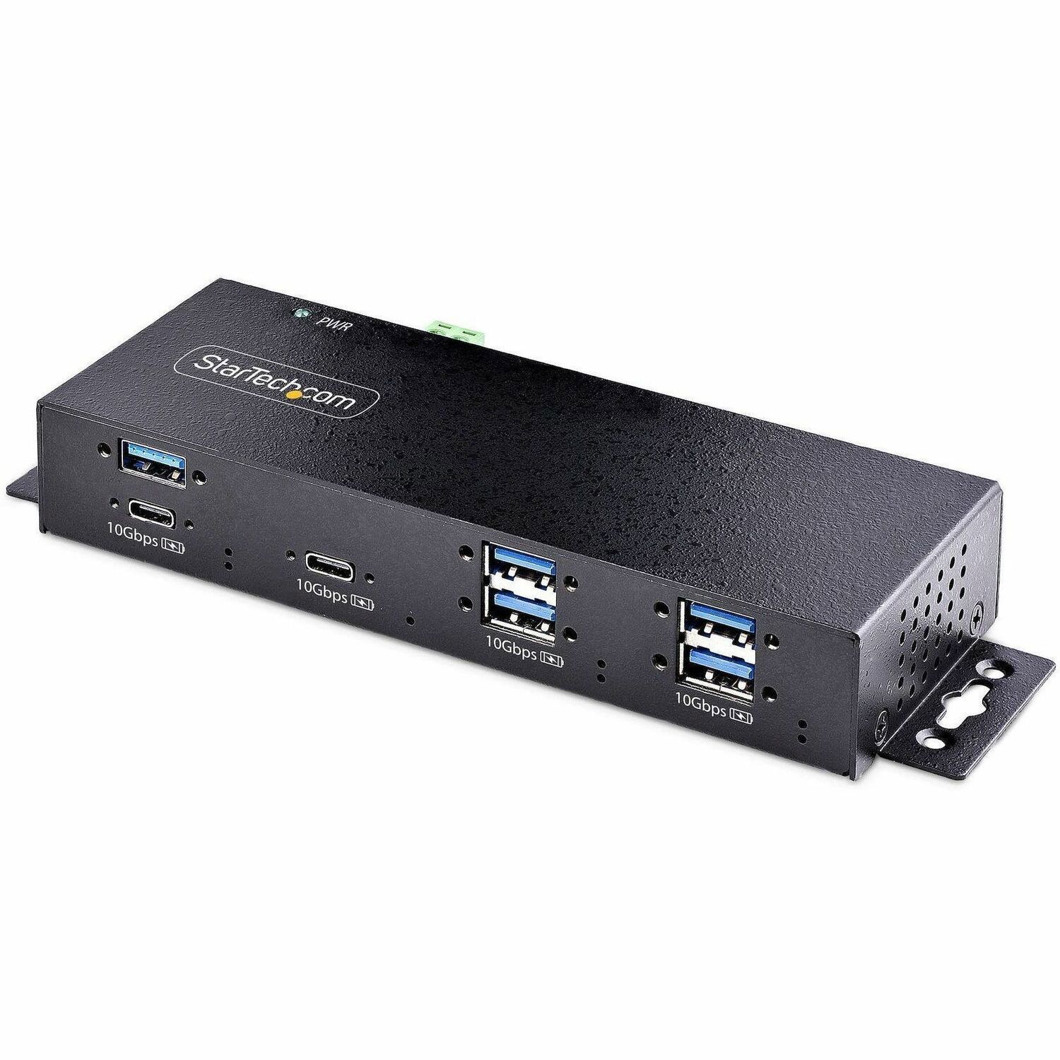 StarTech.com 7-Port Industriële USB Hub met Power Adapter, 10Gbps, Metaal, Monteerbaar, 5x USB-A en 2x USB-C Downstream Poorten, ESD, TAA