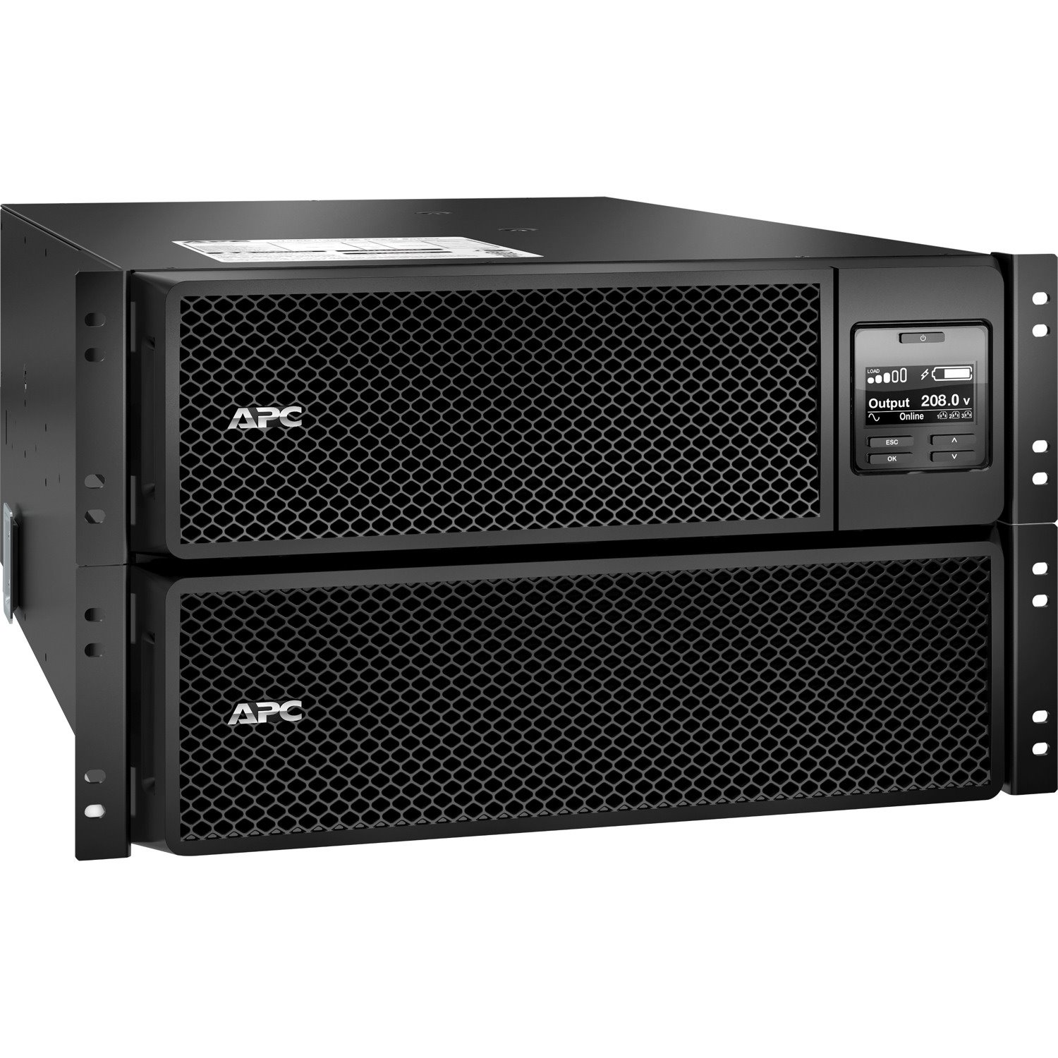 APC Smart-UPS On-Line, 10kVA/10kW, Rackmount 6U, 208V, 4x L6-20R+2x L6-30R NEMA outlets, Network Card+SmartSlot, Extended runtime, W/ rail kit