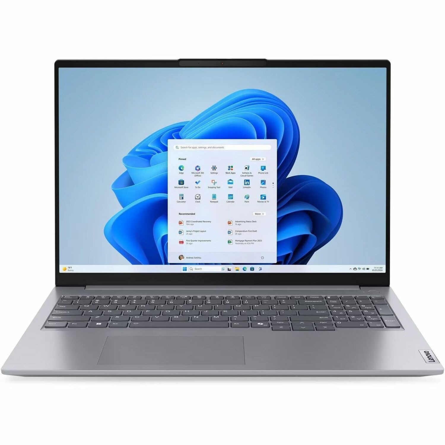 Lenovo ThinkBook 16 Gen 7 (16" Amd), Amd Ryzen� 7 7735HS (3.20GHz, 16MB), 16" Wuxga Non-Touch, W11P64 Eng, 16.0GB, 1x512GB SSD M.2 2242 PCIe Gen4 QLC, Arctic Grey, Amd Radeon� 680M, BT 5.1 Or above,Wi