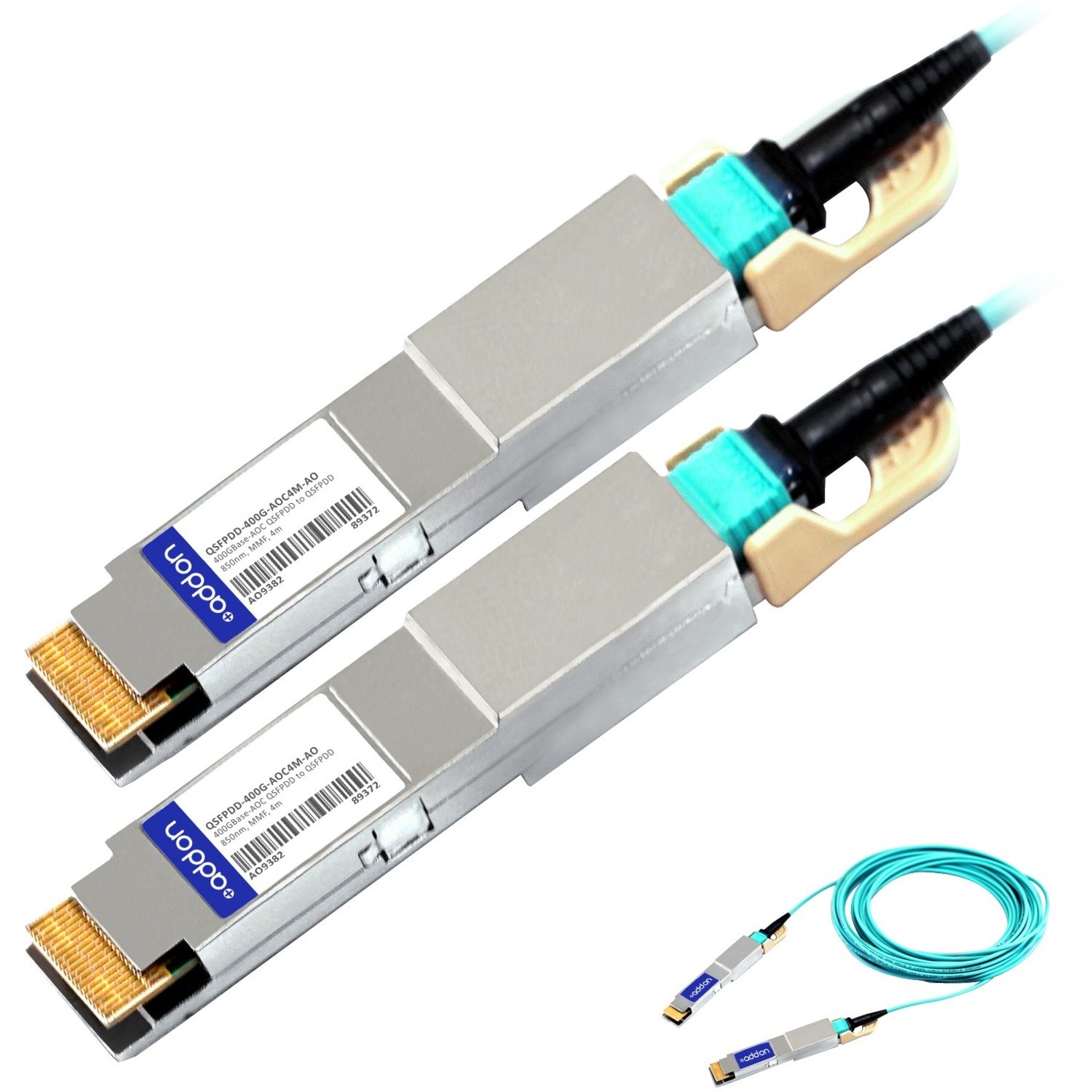 AddOn MSA and TAA Compliant 400GBase-AOC QSFP-DD to QSFP-DD Active Optical Cable (850nm, MMF, 4m)