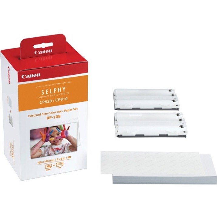 Canon RP-108IP Original High Yield Dye Sublimation Ink Cartridge/Paper Kit - Black - 1 Pack