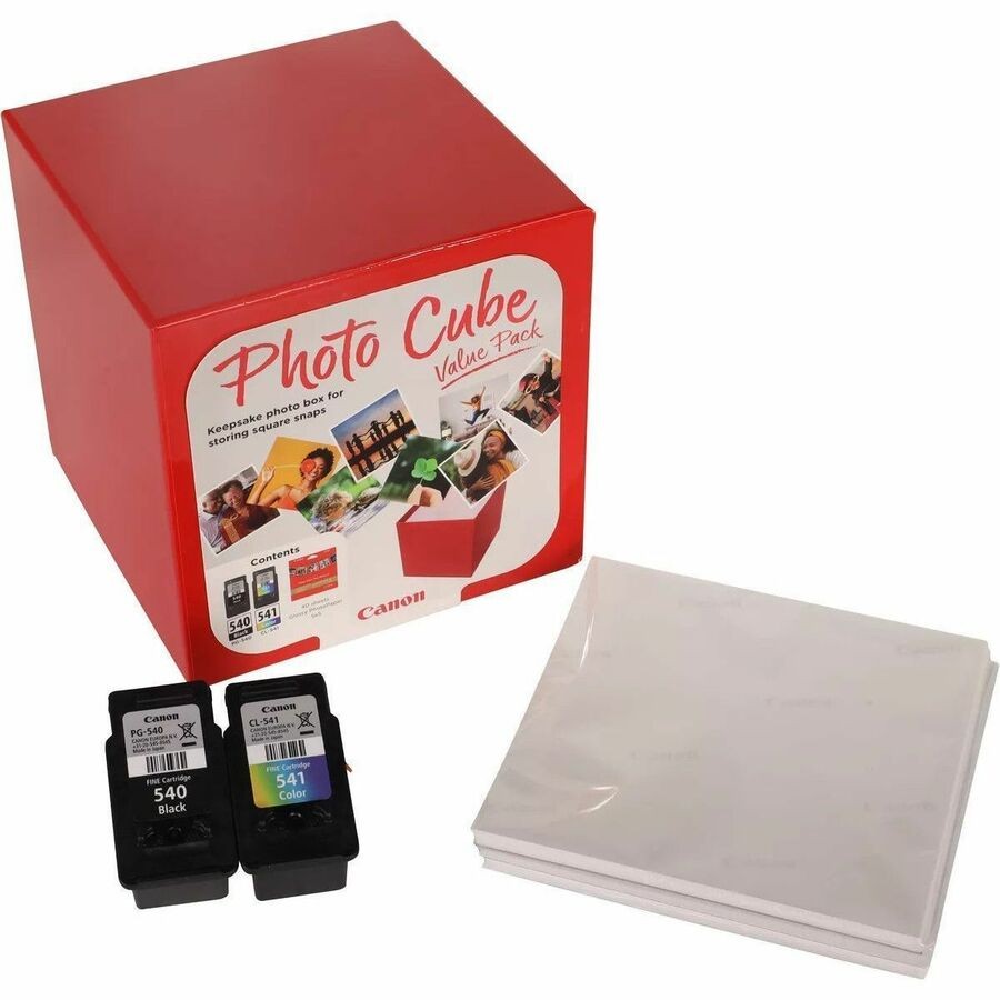 Canon Photo Cube PG-540 + CL-541 Original Standard Yield Inkjet Ink Cartridge/Paper Kit - Box - Black, Cyan, Magenta, Yellow - 2 / Piece