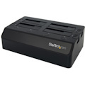 StarTech.com 4-Bay USB 3.0 to SATA Hard Drive Docking Station, 2.5/3.5" SATA III (6Gbps) SSD/HDD Dock, USB Hard Drive Bay, Top-Loading