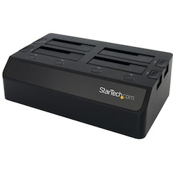 StarTech.com 4-Bay USB 3.0 to SATA Hard Drive Docking Station, 2.5/3.5" SATA III (6Gbps) SSD/HDD Dock, USB Hard Drive Bay, Top-Loading