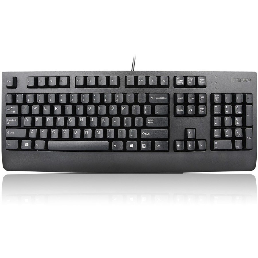 Lenovo Preferred Pro II Keyboard - Cable Connectivity - USB 2.0 Interface - Greek - QWERTY Layout - Black